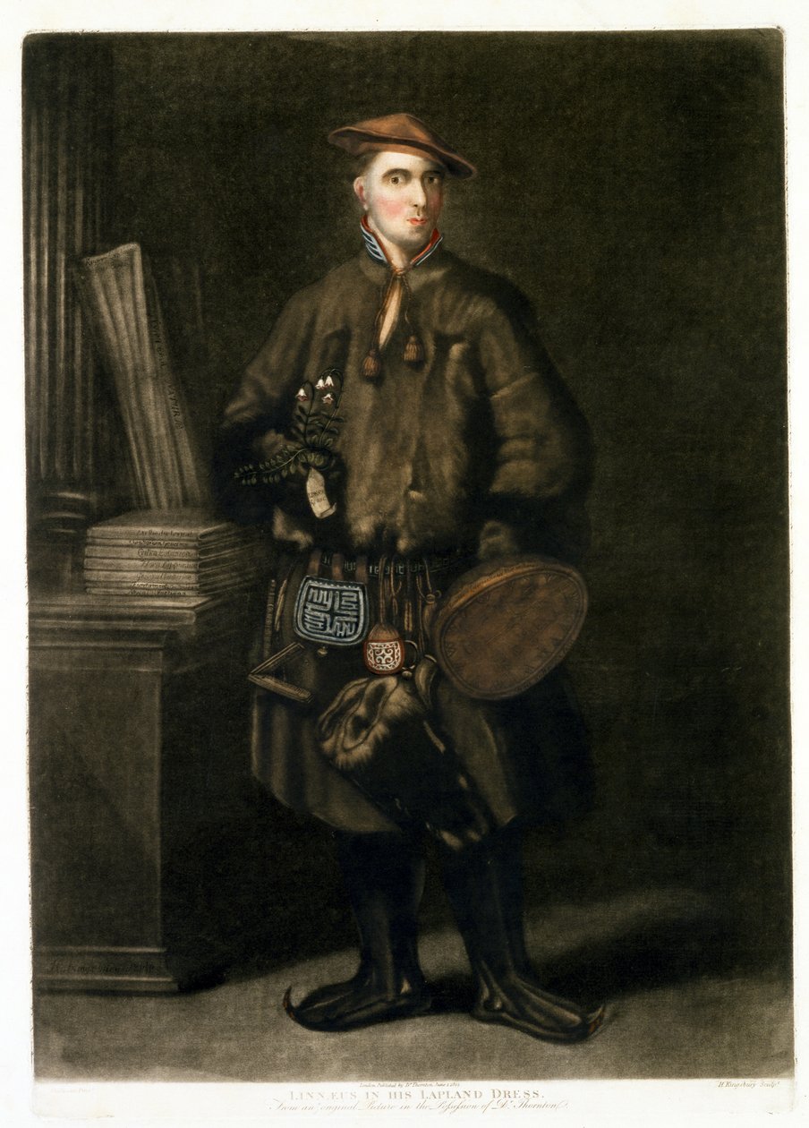 Carolus Linnaeus, in abito lappone, pub. 1805 da Henry Kingsbury