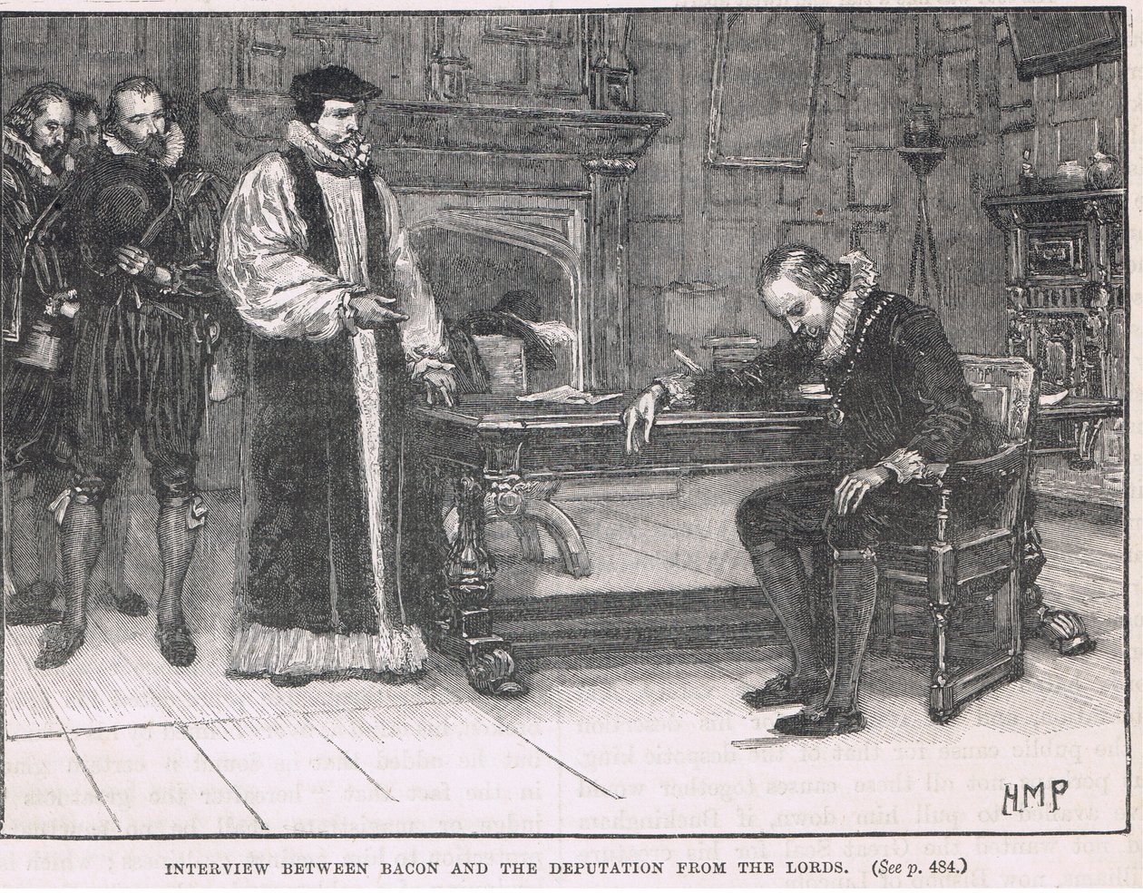 Intervista tra Bacon e la deputazione dei Lord 1621 da Henry Marriott Paget