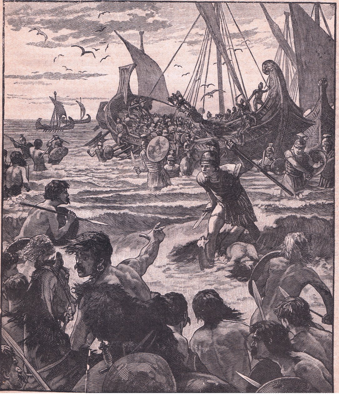Sbarco dei romani sulla costa del Kent da Henry Marriott Paget