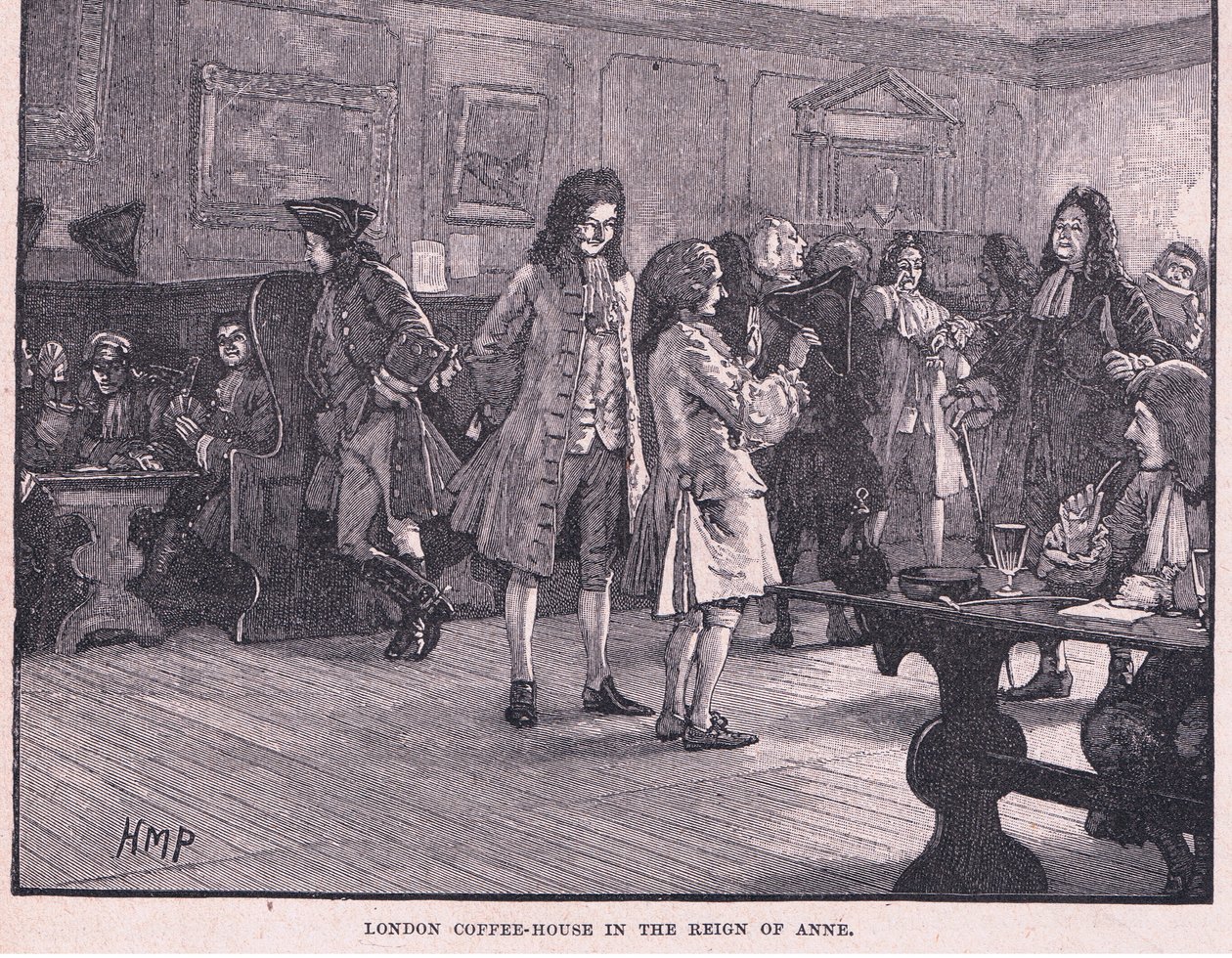 Caffetteria londinese durante il regno di Anna circa 1710 d.C. da Henry Marriott Paget