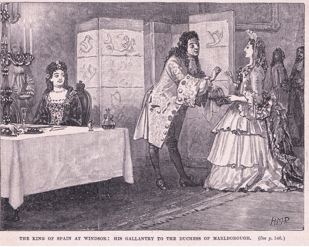 Il re di Spagna a Windsor: la sua galanteria verso la Duchessa di Marlborough AD 1704 da Henry Marriott Paget