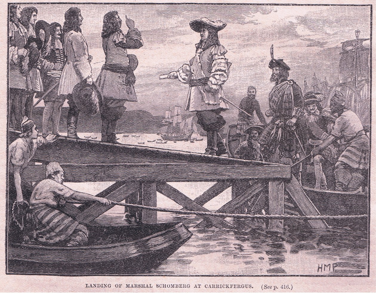 Lo sbarco del maresciallo Schomberg a Carrickfergus d.C. 1689 da Henry Marriott Paget