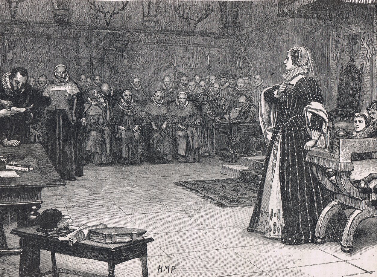 Processo di Maria Stuarda nel castello di Fotheringay, 1586 da Henry Marriott Paget