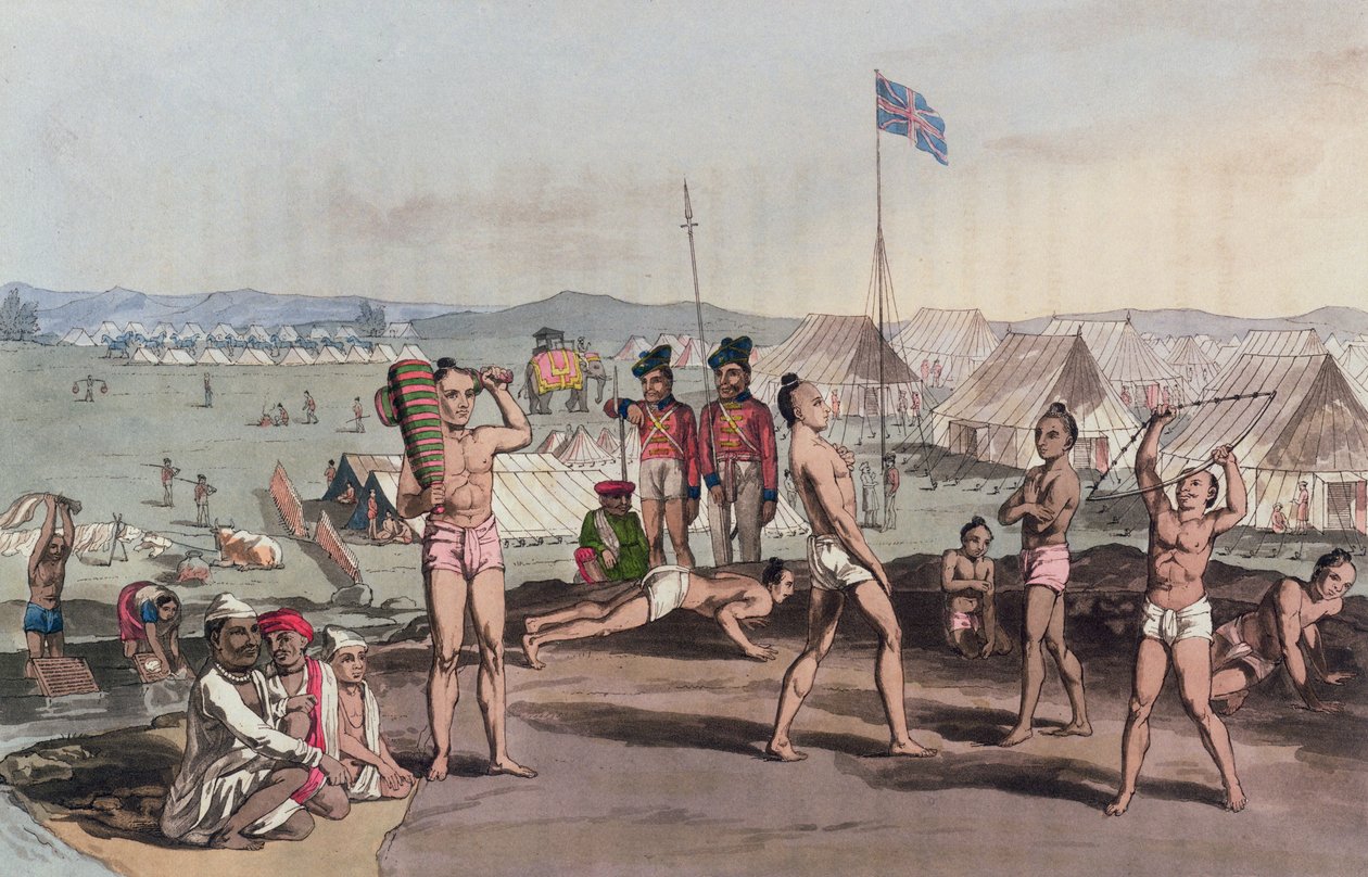 Un Ukhara con vista sul campo dei residenti britannici, da 
