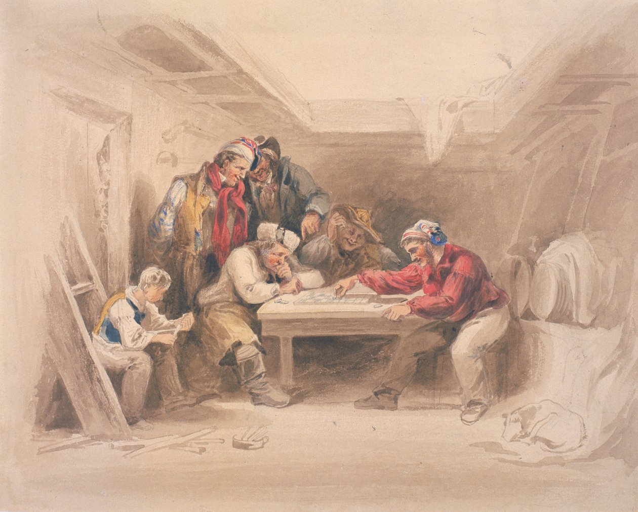 Contrabbandieri che giocano a dama da Henry Perlee Parker