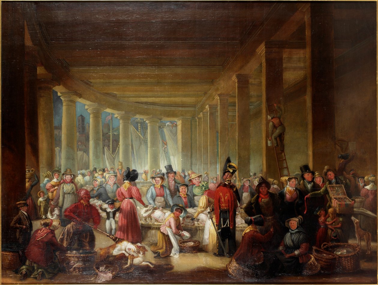 Il vecchio mercato del pesce, Sandhill, Newcastle upon Tyne, c.1826-30 da Henry Perlee Parker