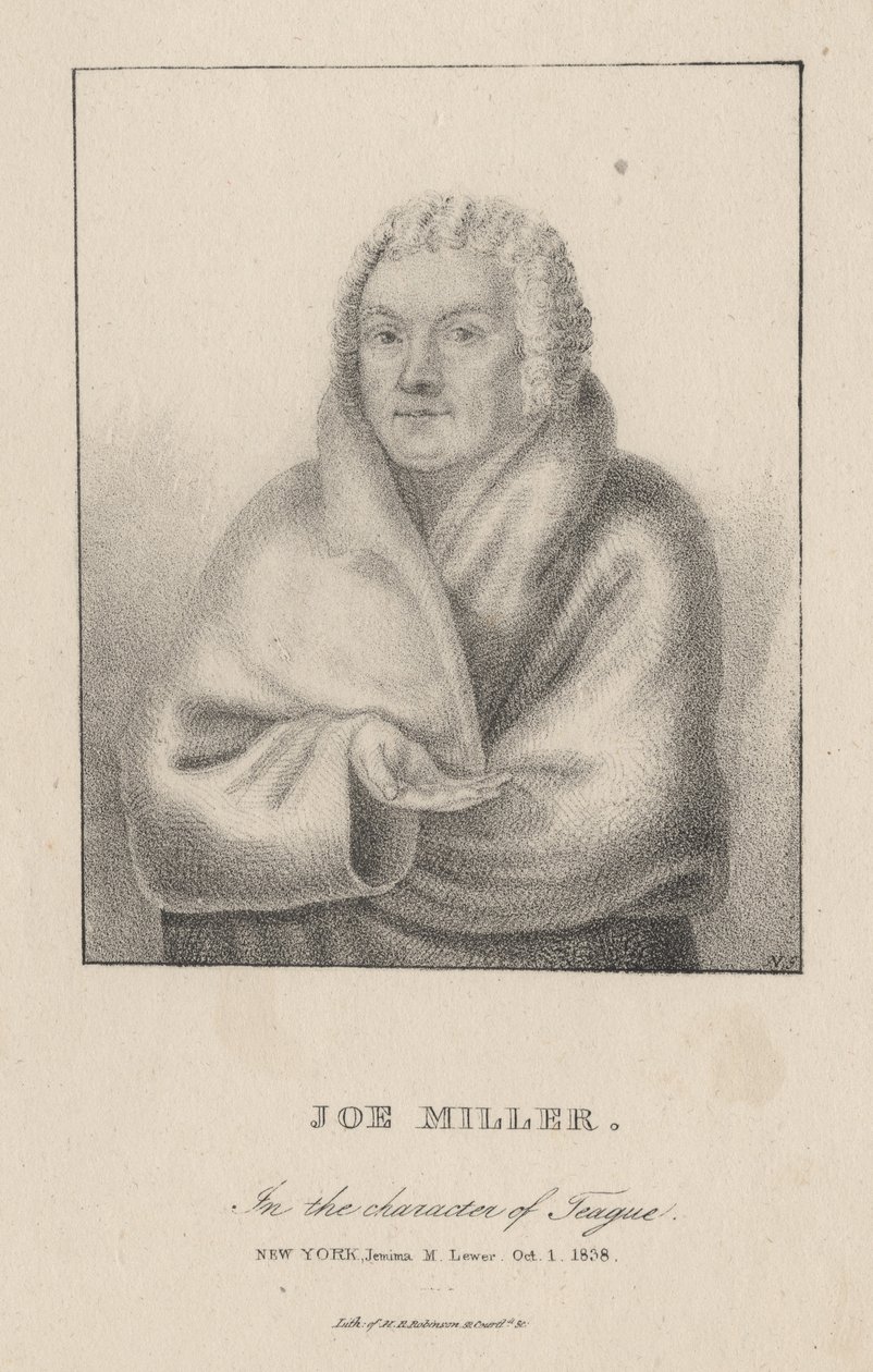 Joe Miller nel personaggio di Teague, 1838 da Henry R. Robinson