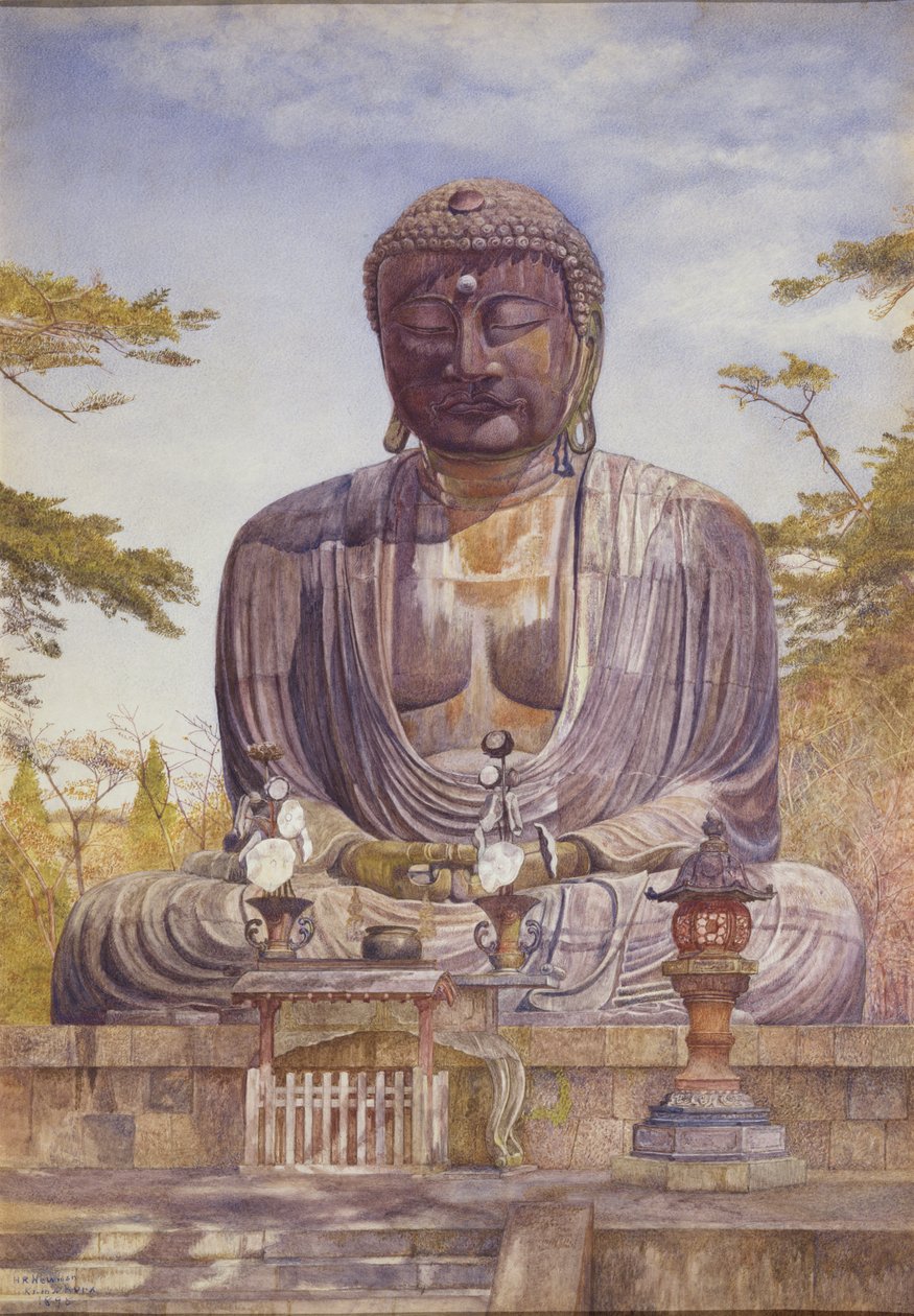 Daibutsu, Grande Statua di Bronzo del Buddha a Kamakura, Giappone da Henry Roderick Newman