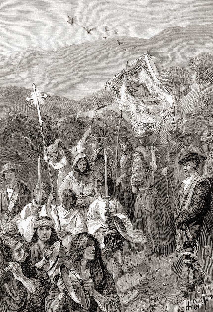 La leggenda dei fondatori di Los Angeles, da The Century Illustrated Monthly Magazine, pubblicato nel 1884 da Henry Sandham