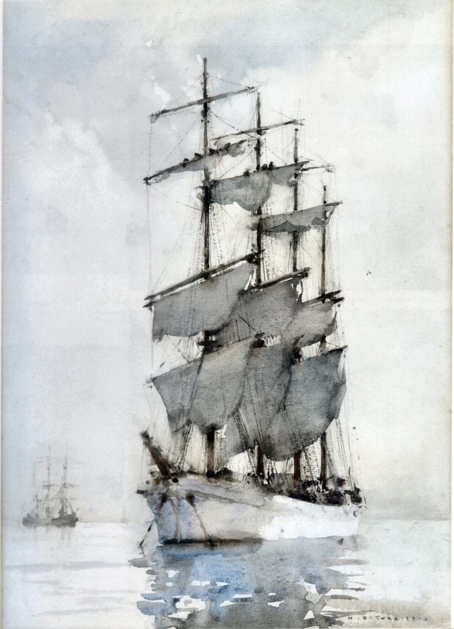Barca a quattro alberi da Henry Scott Tuke