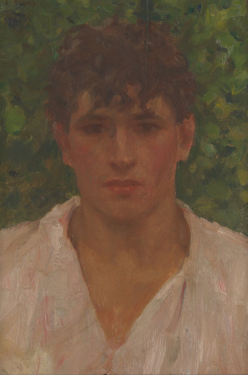 Ritratto di un Giovane con Colletto Aperto da Henry Scott Tuke