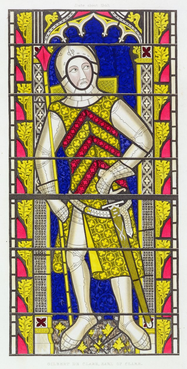 Gilberto de Clare, 3° Conte di Gloucester (1243-95), dopo una vetrata del c.1340 nella Chiesa dell