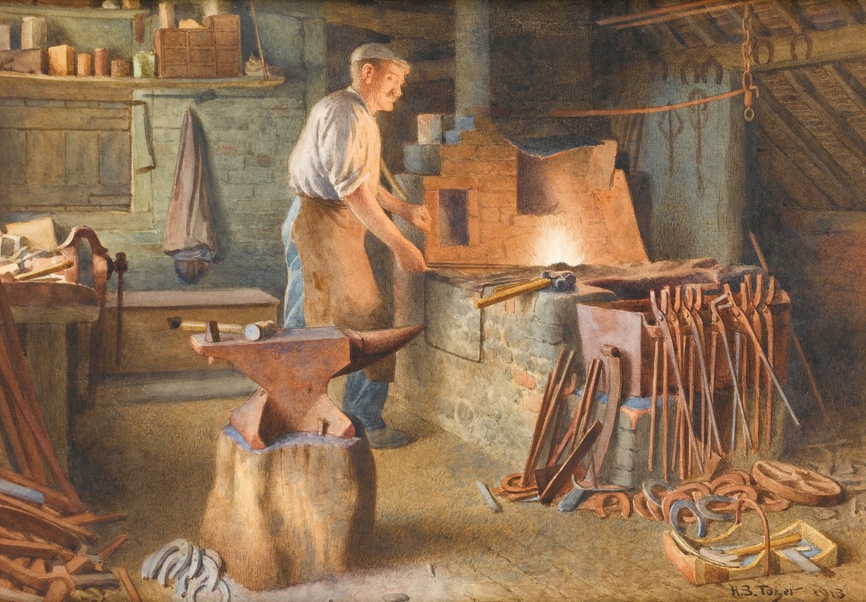 Il fabbro del villaggio, 1918 da Henry Spernon Tozer