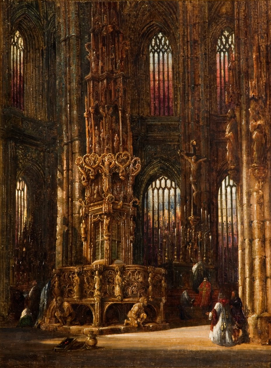 Interno della chiesa di San Lorenzo, Norimberga, c.1875 da Henry Thomas Schafer