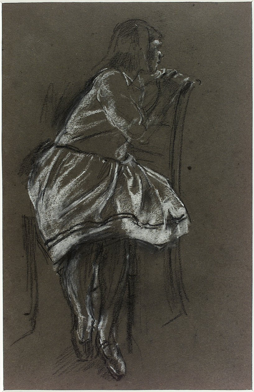 Ragazza seduta su una sedia da Henry Tonks