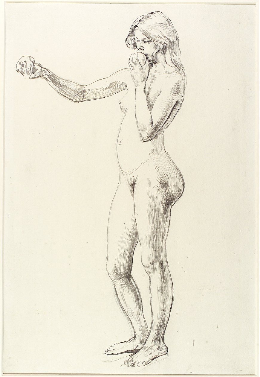 Ragazza nuda in piedi da Henry Tonks