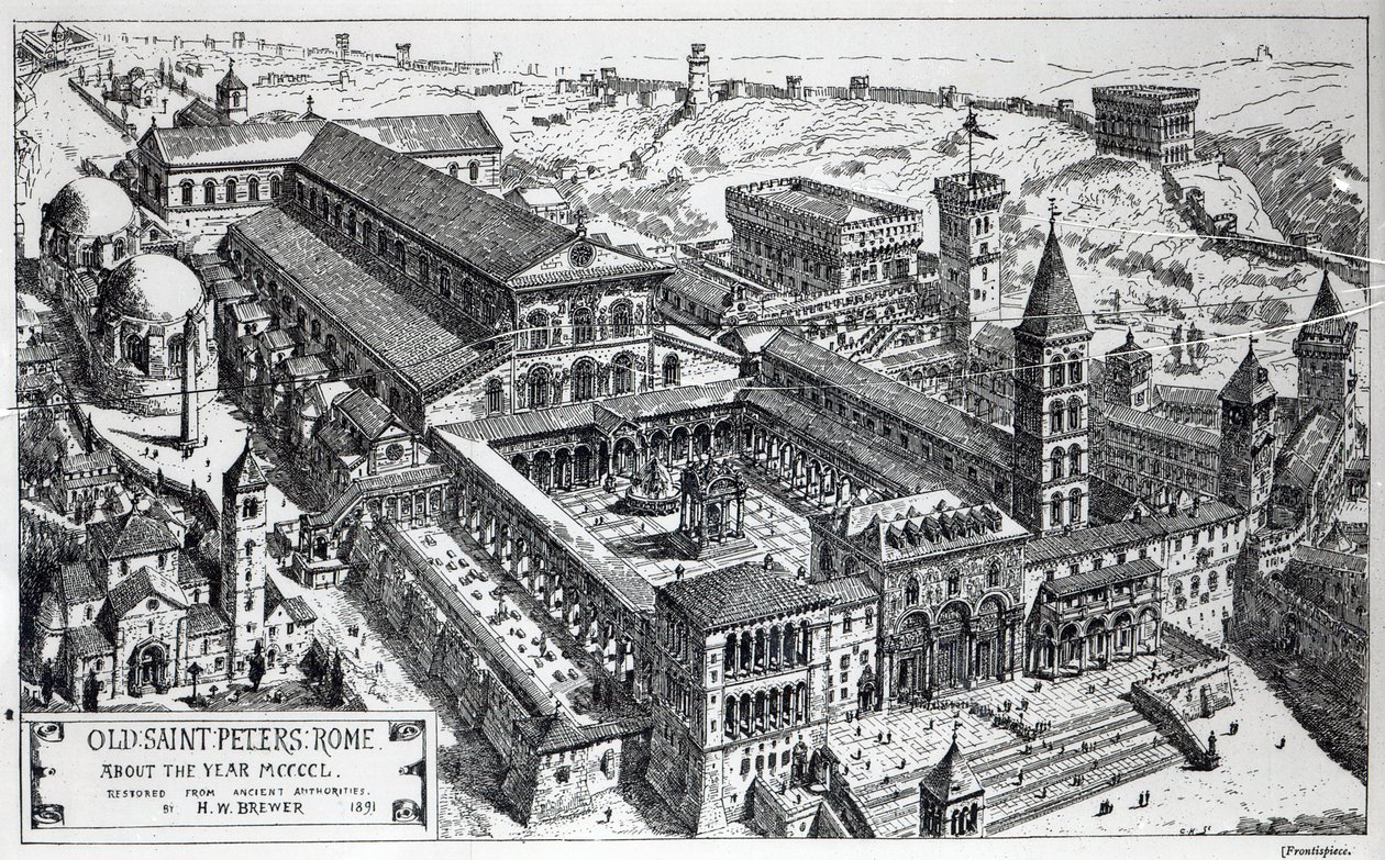 Veduta della vecchia San Pietro, Roma, 1891 da Henry William Brewer