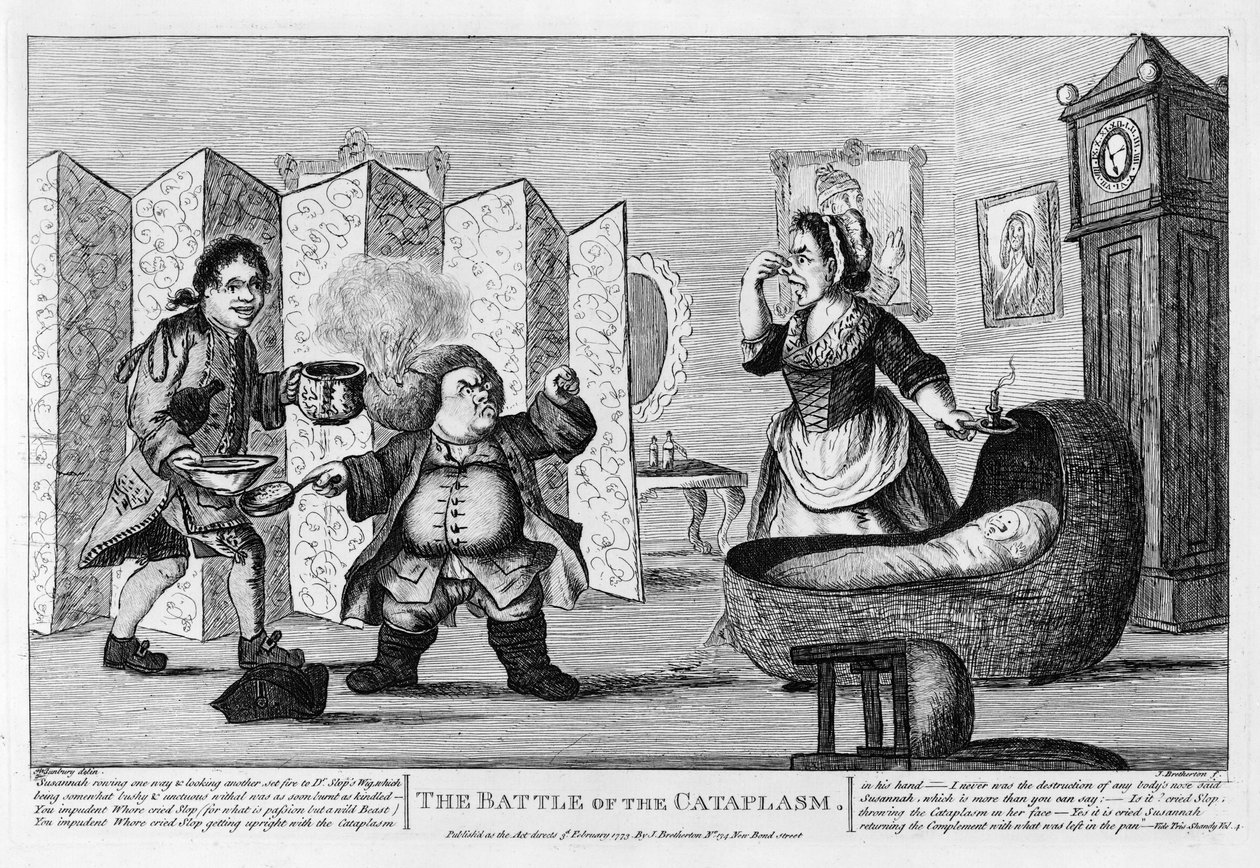 La battaglia del cataplasma, pub. 1773 da Henry William Bunbury