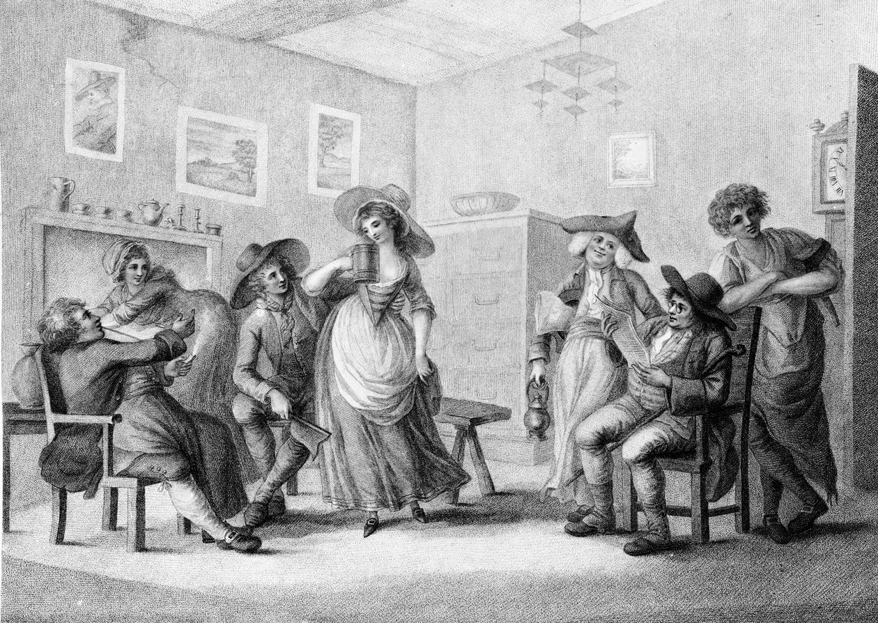 La taverna del villaggio, inciso da Joseph Grozer da Henry William Bunbury