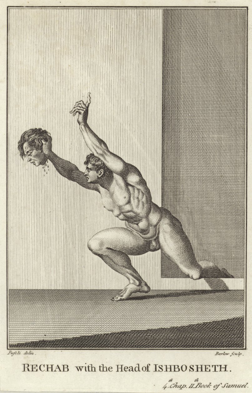 Rechab con la testa di Ish-Bosheth (incisione) da Henry (1741-1825) (after) Fuseli