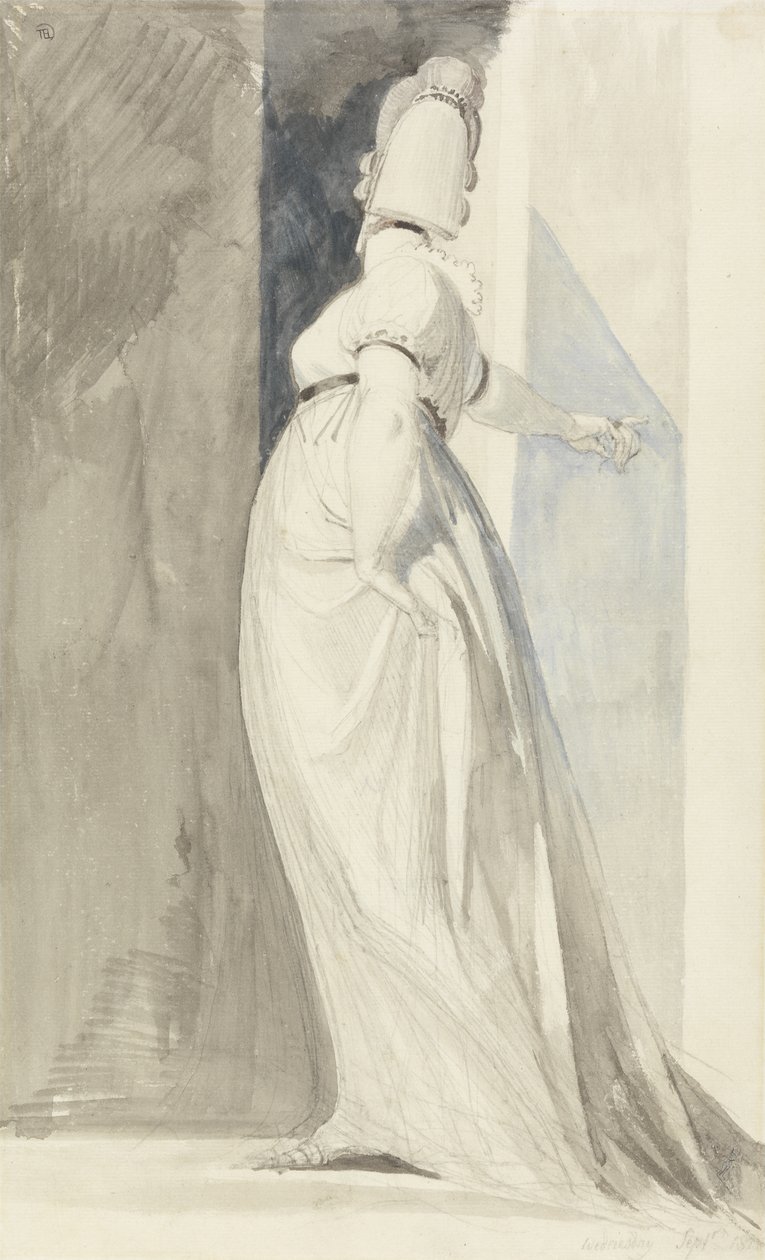 Vista posteriore di una donna in piedi, chiamata Mrs. Fuseli da Henry  Fuseli