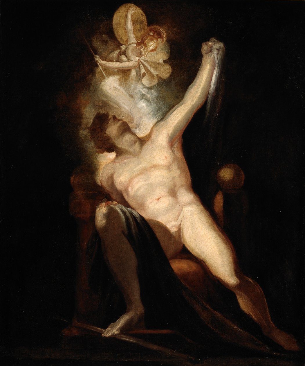 Paradiso Perduto di John Milton, Satana e la Nascita del Peccato (Libro II, 746-758), Dipinto n. 6 dalla Galleria Milton da Henry  Fuseli