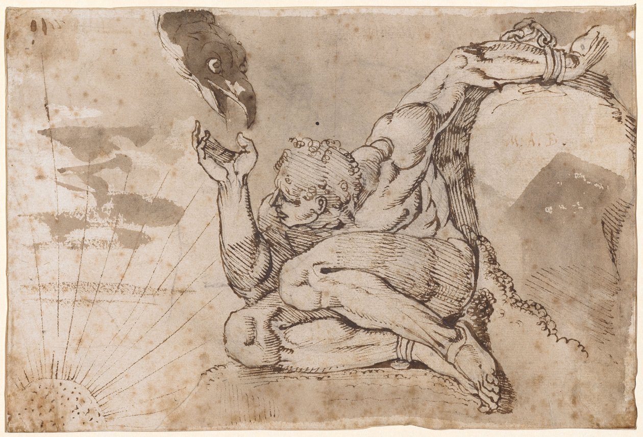 Prometeo (nudo maschile con 5 punti dati) da Henry (1741 1825) Fuseli