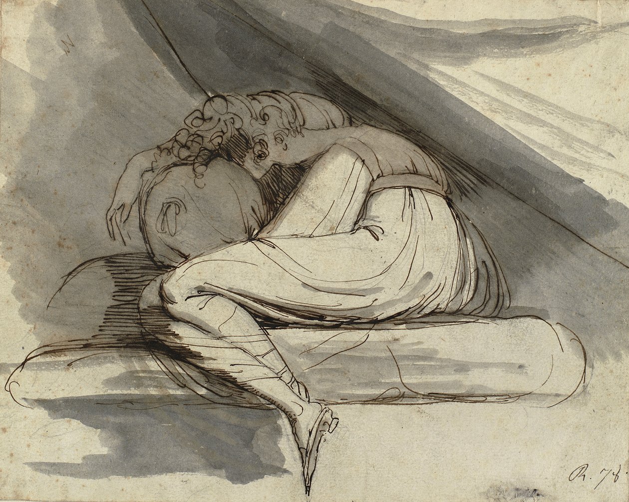 Donna seduta, rannicchiata, dopo il 1778 da Henry  Fuseli