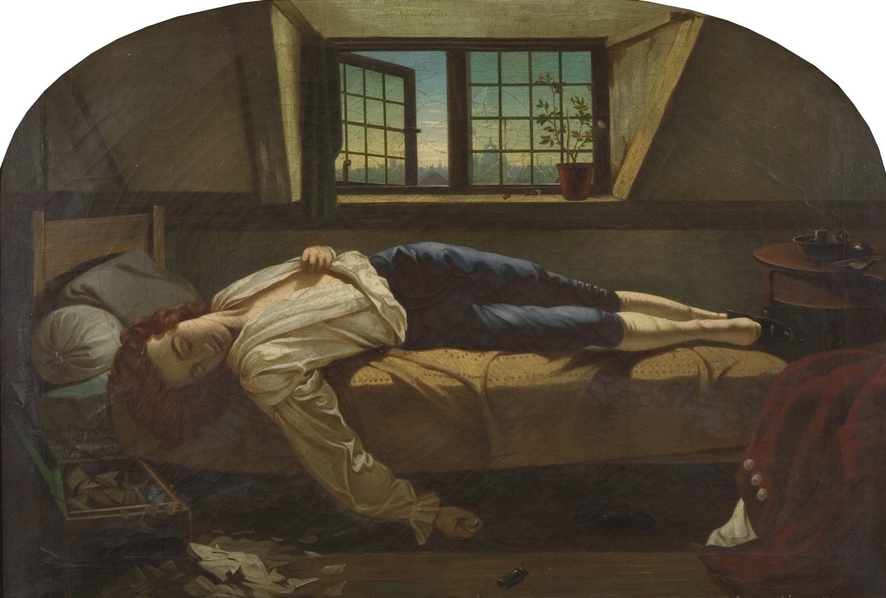 La morte di Chatterton da Henry (after) Wallis