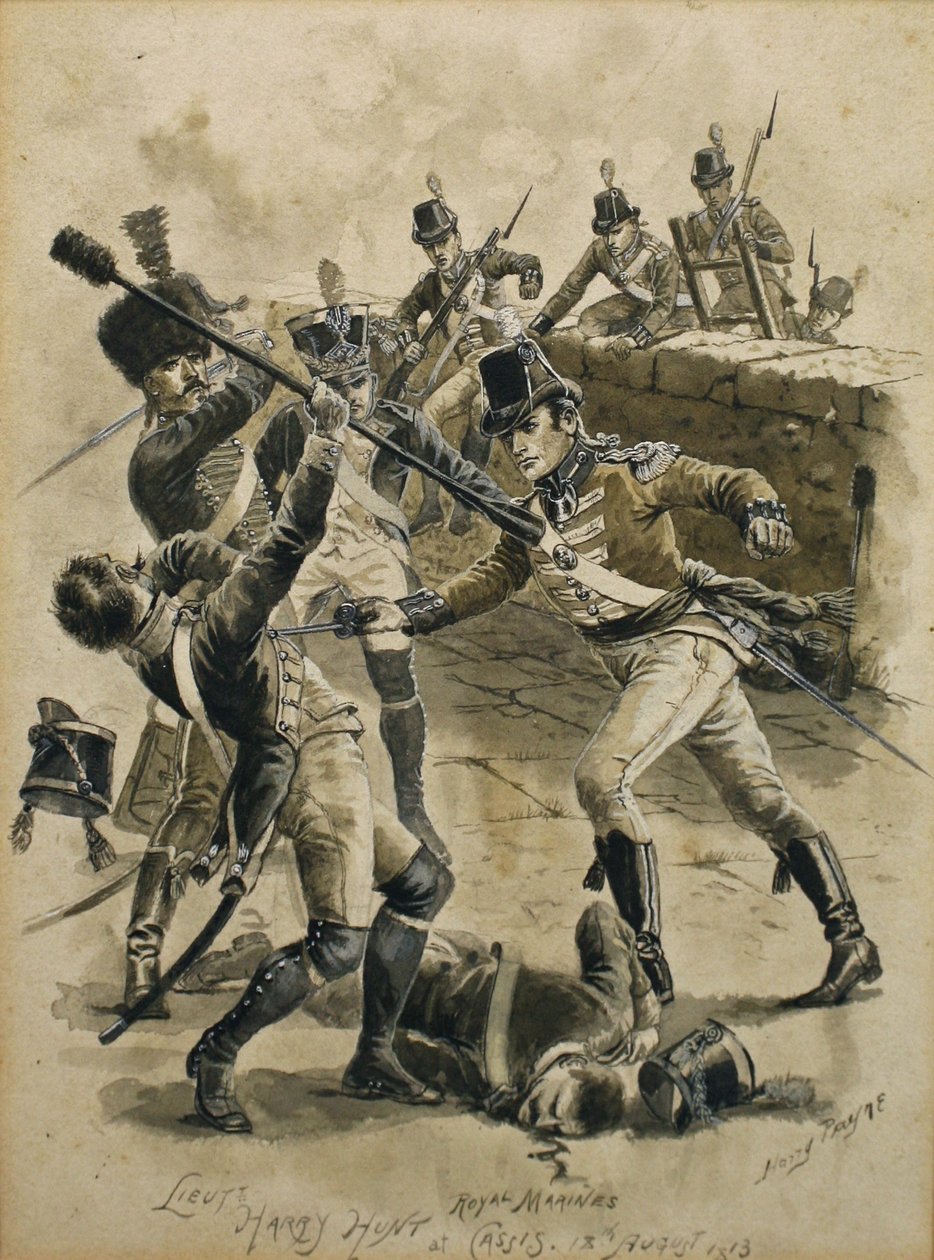 Tenente Harry Hunt Royal Marines a Cassis il 18 agosto 1813 da Henry A. Payne