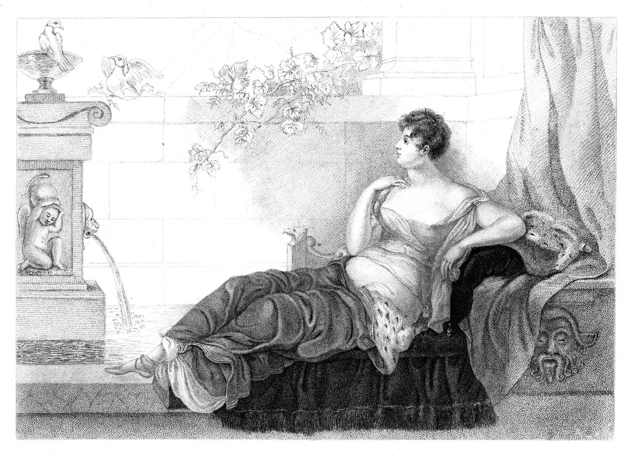 Mary Robinson 1757-1800, poetessa e romanziera inglese, 1830 da Henry Adlard