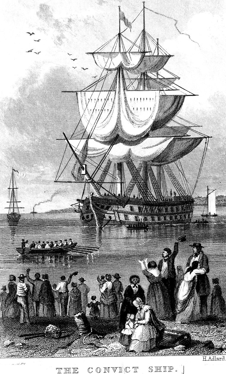 La nave dei condannati, c1820 da Henry Adlard