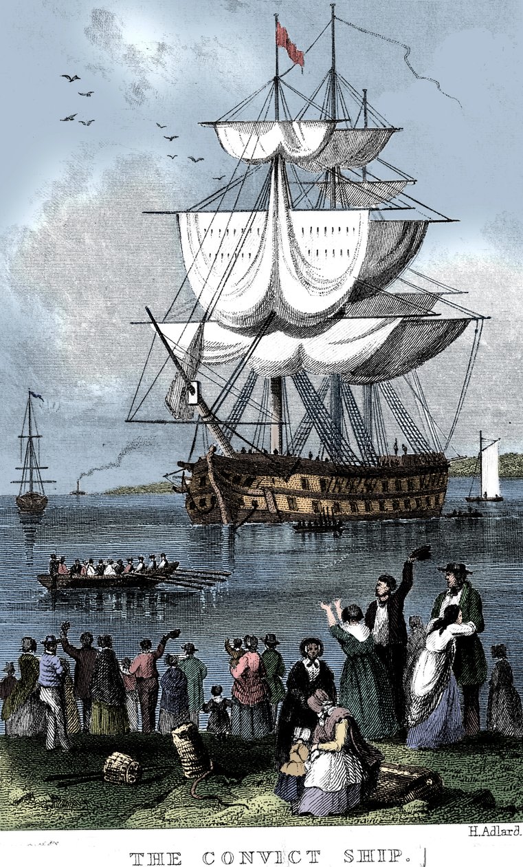 La nave dei condannati, c1820 da Henry Adlard