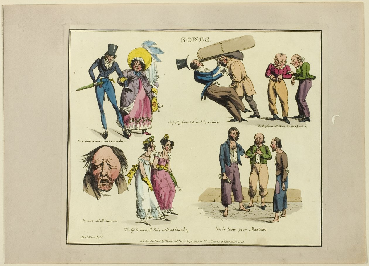 Piatti dalle illustrazioni alle canzoni popolari da Henry Alken
