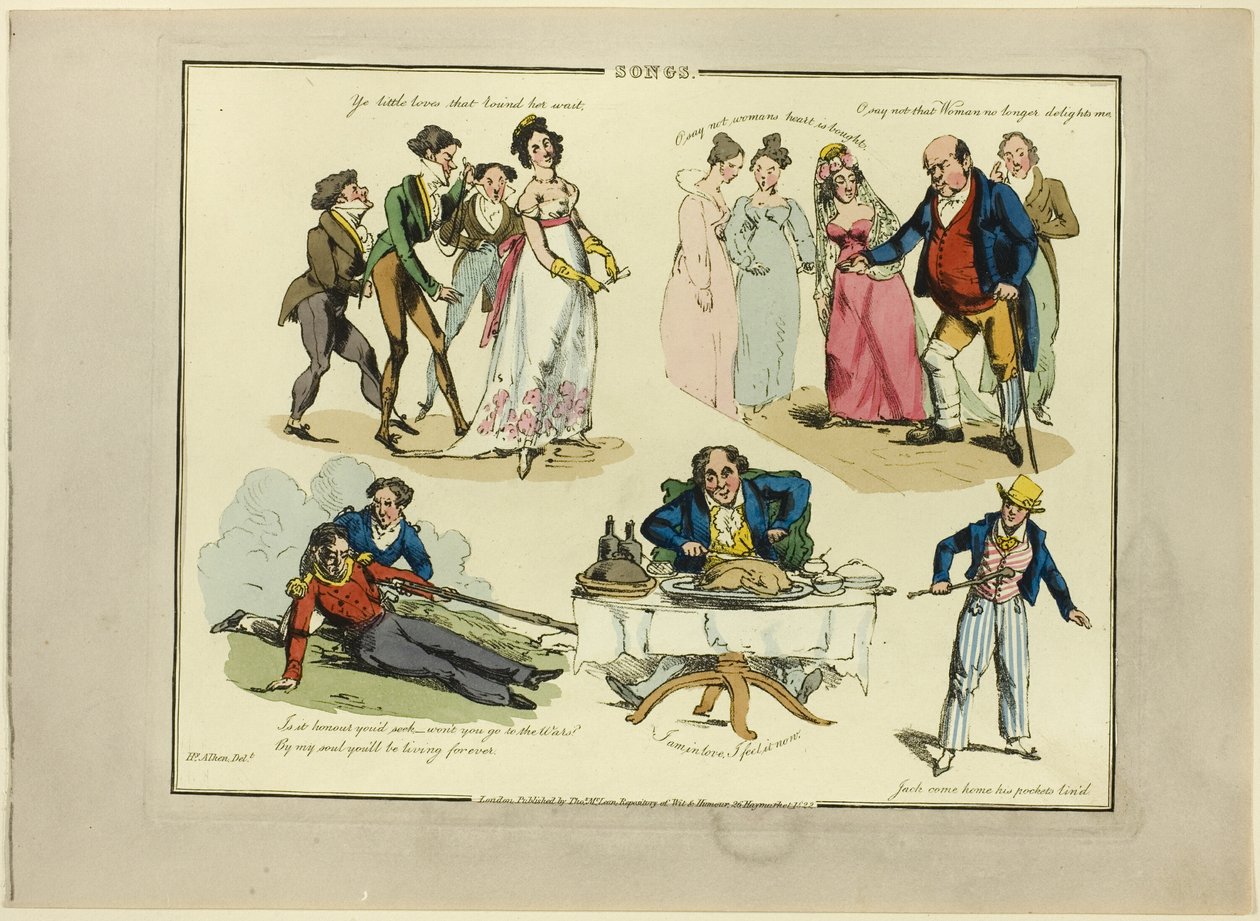 Piatti dalle illustrazioni alle canzoni popolari da Henry Alken
