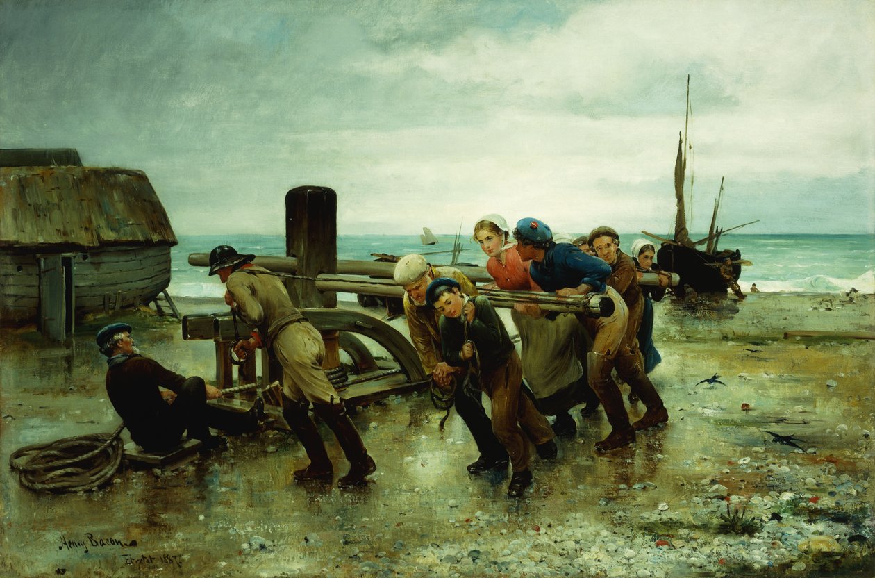 Traino di una nave, 1887 da Henry Bacon