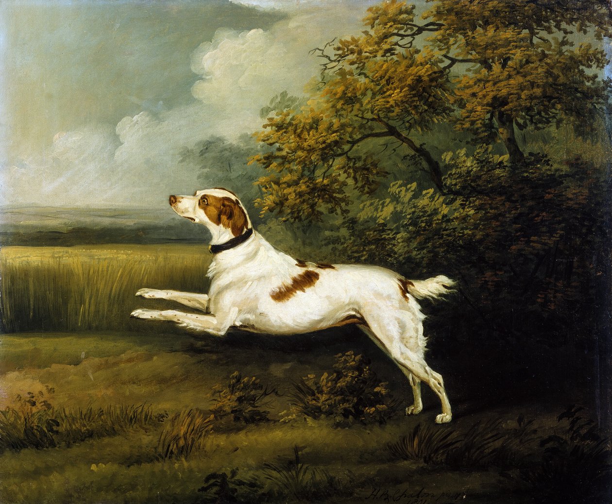 Un Springer Spaniel in un paesaggio da Henry Bernard Chalon