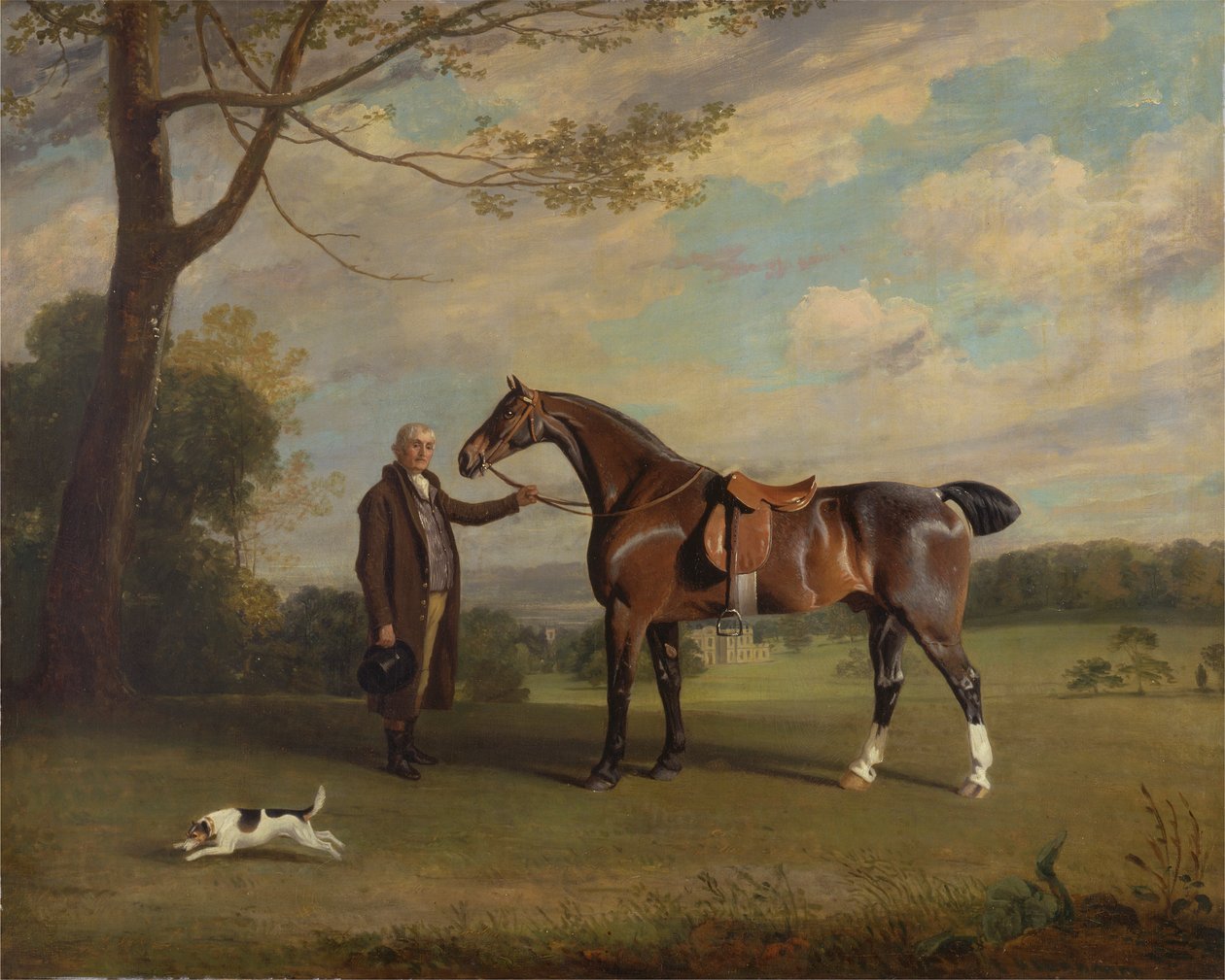 Il groom del conte di Shrewsbury che tiene un cavallo da caccia da Henry Bernard Chalon
