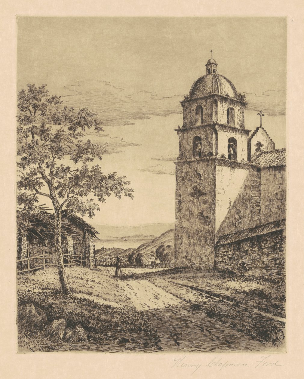 Missione Santa Barbara, Vista Sud da Henry Chapman Ford