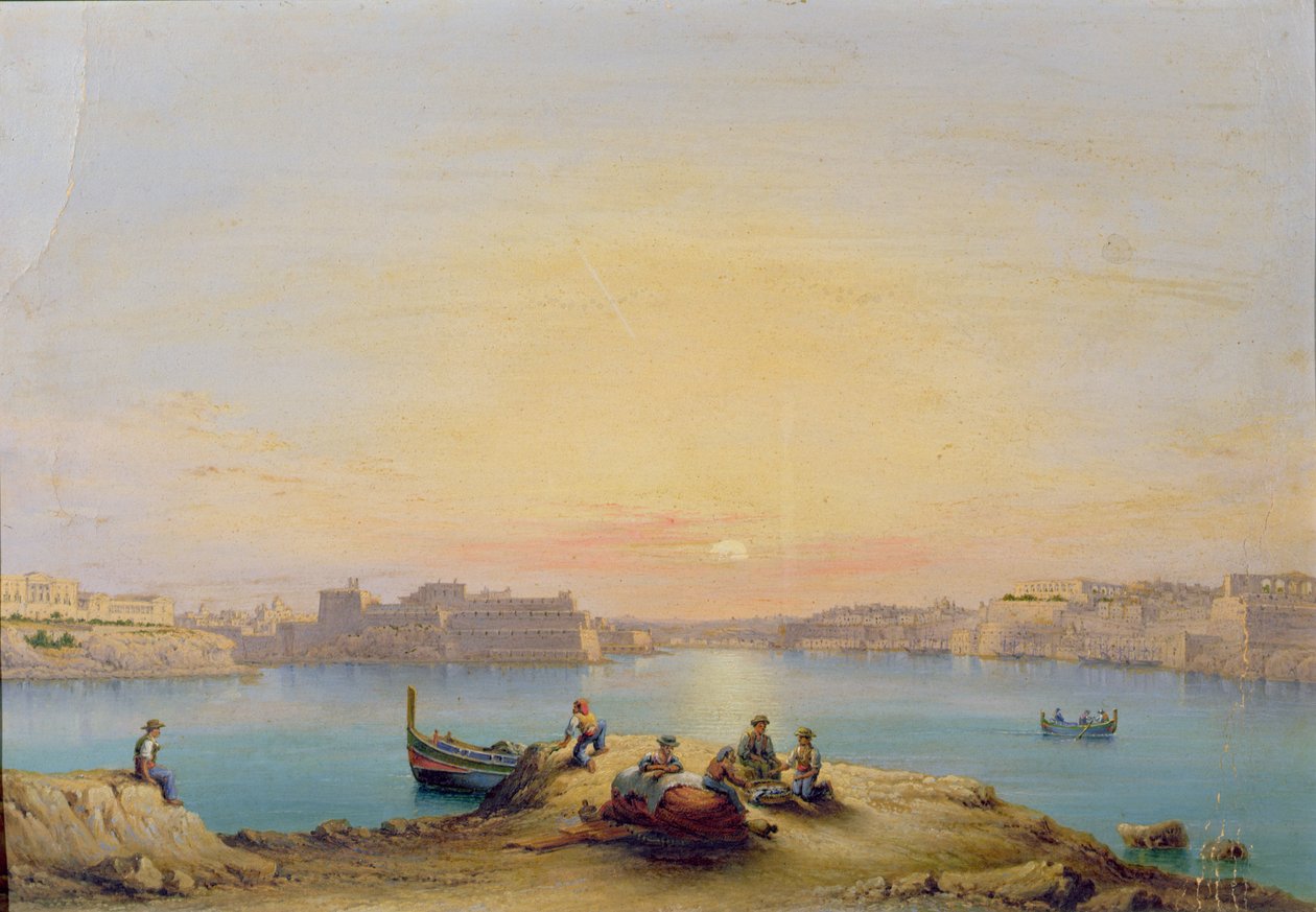Porto di Valetta al Tramonto da Henry Charles Ferro