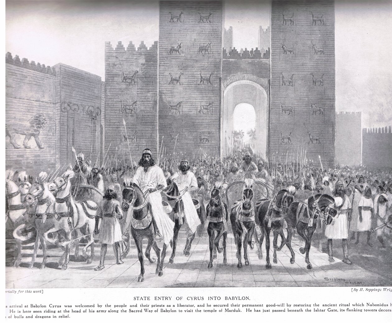 Ingresso di Ciro a Babilonia, illustrazione da 