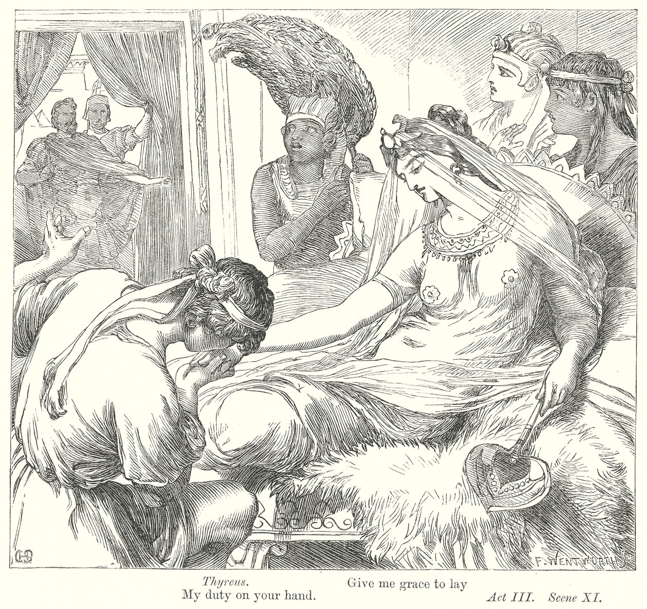 Antonio e Cleopatra (incisione) da Henry Courtney (after) Selous