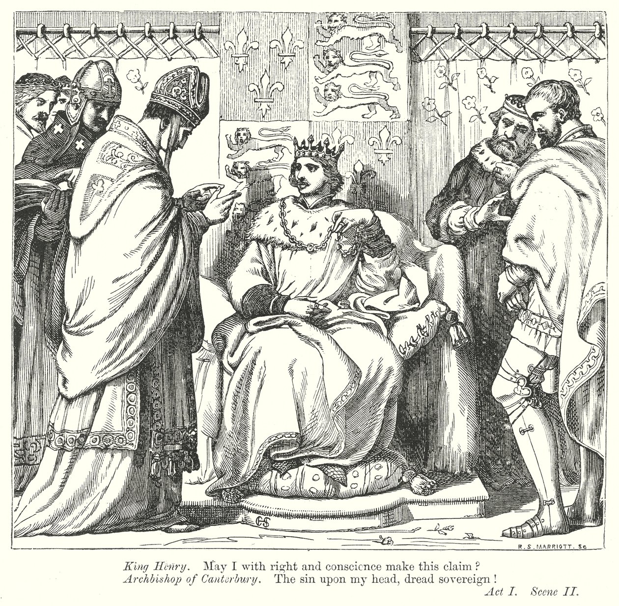 Re Enrico V (incisione) da Henry Courtney (after) Selous