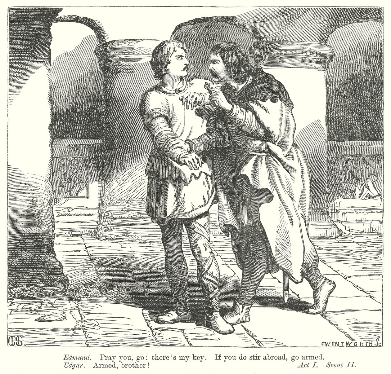 Re Lear (incisione) da Henry Courtney (after) Selous