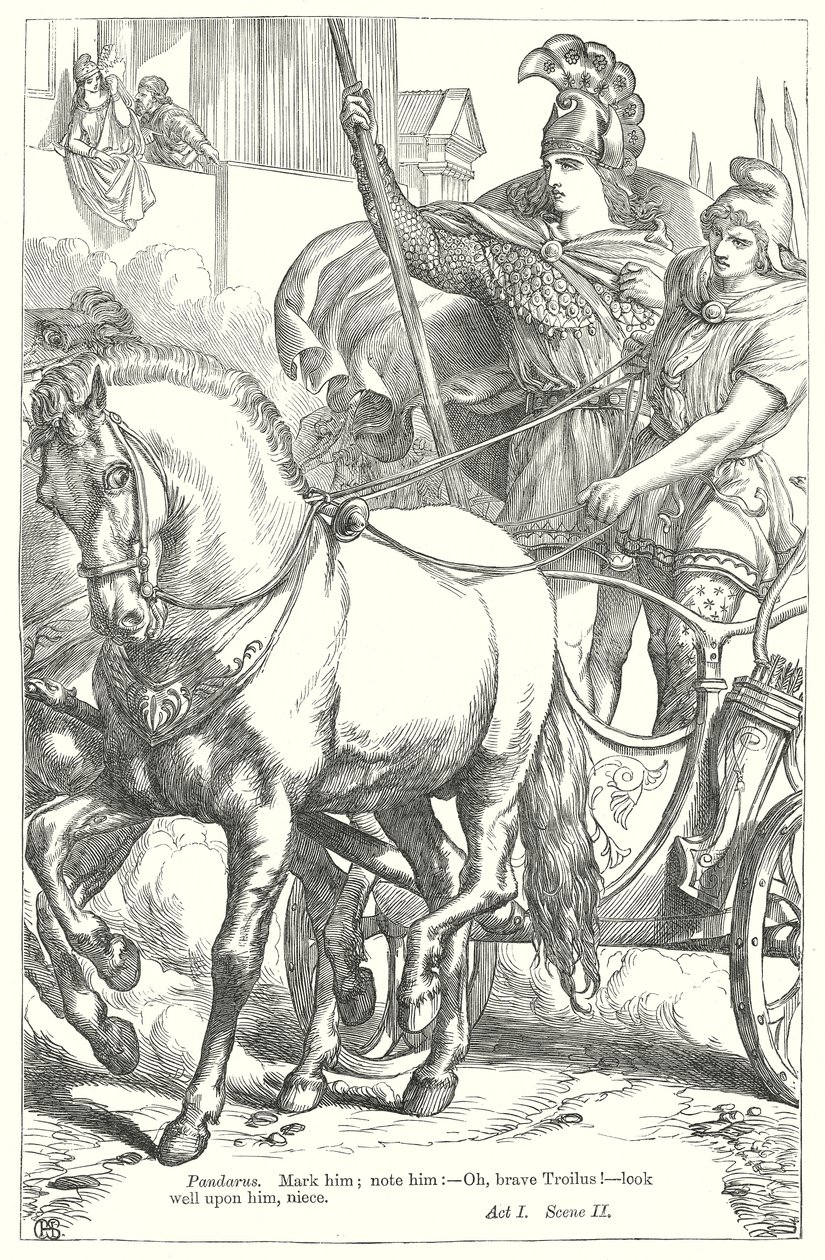 Troilo e Cressida (incisione) da Henry Courtney (after) Selous