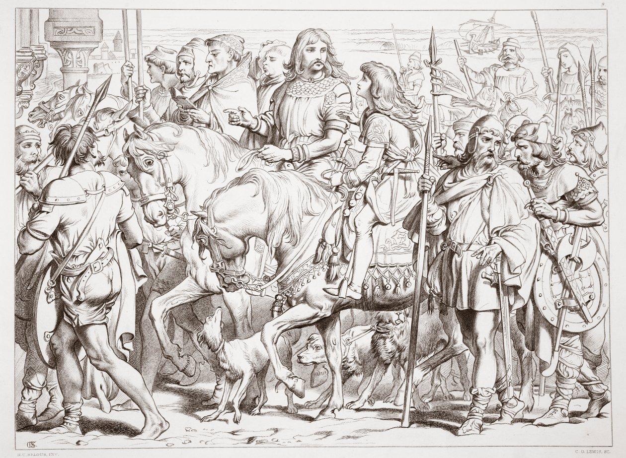 Come Hereward entra nella fortezza consacrata di St. Bertin, illustrazione da Hereward the Great di Charles Kingsley, pub. 1870 da Henry Courtney Selous