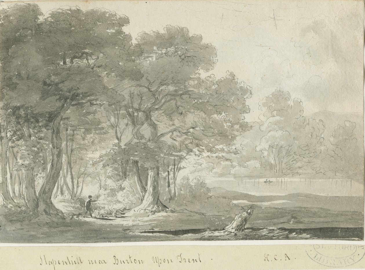 Burton-upon-Trent - Stapenhill: disegno seppia, nd [1788-1855] da Henry Curzon Allport