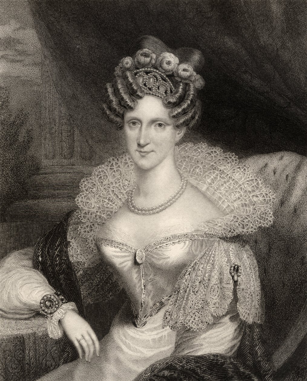 Principessa Adelaide di Sassonia-Coburgo Meiningen, inciso da H.R. Cook, da 