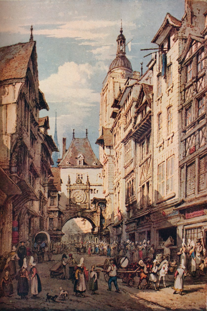 Rue De La Grosse Horloge, Rouen da Henry Edridge
