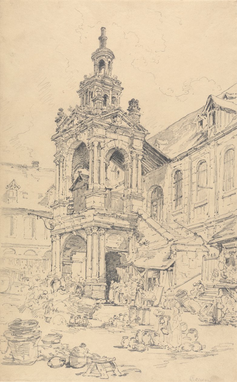 Il portico della Halle della Haute Vielle Tour, Rouen da Henry Edridge